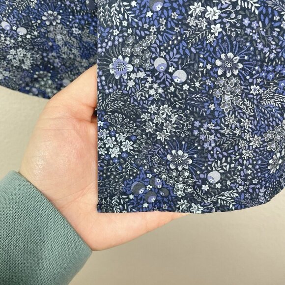 Express Men's Small Liberty Fabric Long Sleeve Collared Dress Shirt Blue Floral - Picture 8 of 14
